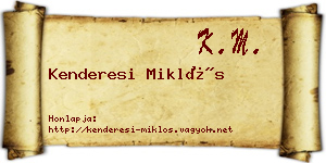 Kenderesi Miklós névjegykártya