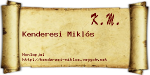Kenderesi Miklós névjegykártya